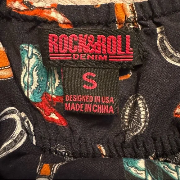 Rock & Roll Denim Western Maxi Dress | Cowboy Print | Size Small - Picture 3 of 3